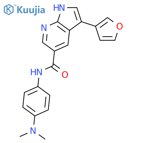 1H-Pyrrolo[2,3-b]pyridine-5-carboxamide,N-[4-(dimethylamino)phenyl]-3-(3-furanyl)- structure