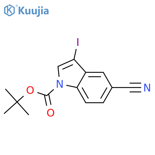 Tert-butyl 5-cyano-3-iodo-1H-indole-1-carboxylate structure