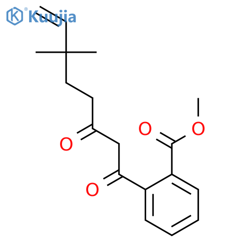 Benzoic acid, 2-(6,6-dimethyl-1,3-dioxo-7-octenyl)-, methyl ester structure