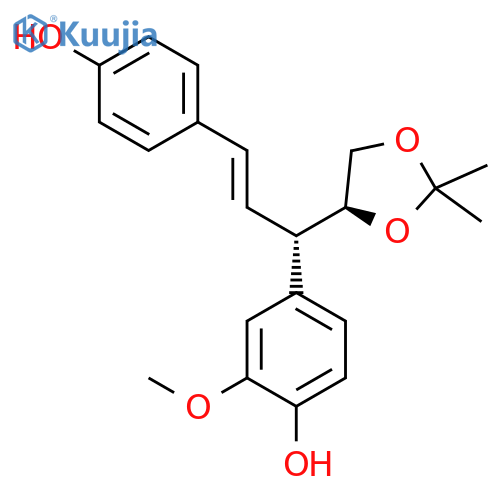 Phenol,4-[(1S,2E)-1-[(4S)-2,2-dimethyl-1,3-dioxolan-4-yl]-3-(4-hydroxyphenyl)-2-propenyl]-2-methoxy- structure