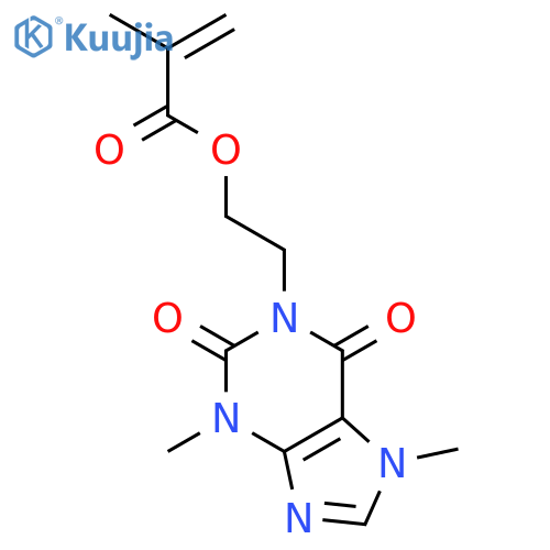 2-Propenoicacid, 2-methyl-,2-(2,3,6,7-tetrahydro-3,7-dimethyl-2,6-dioxo-1H-purin-1-yl)ethyl ester structure