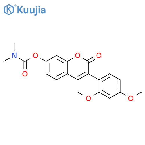 3-(2,4-dimethoxyphenyl)-2-oxo-2H-chromen-7-yl N,N-dimethylcarbamate structure