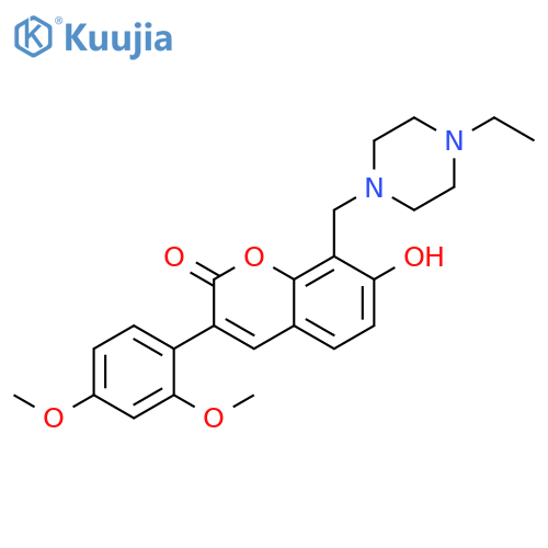 3-(2,4-dimethoxyphenyl)-8-(4-ethylpiperazin-1-yl)methyl-7-hydroxy-2H-chromen-2-one structure