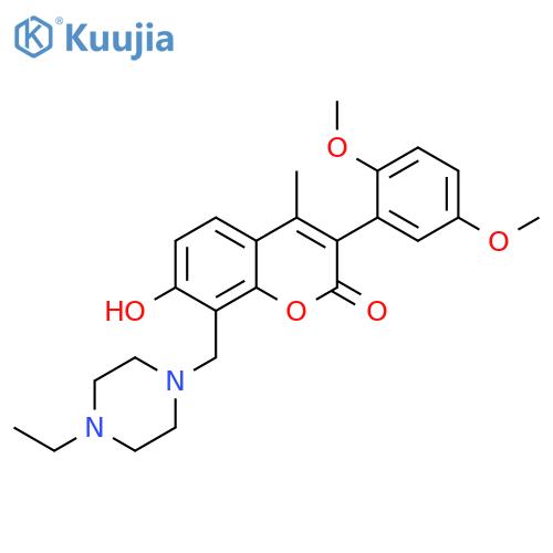 3-(2,5-dimethoxyphenyl)-8-(4-ethylpiperazin-1-yl)methyl-7-hydroxy-4-methyl-2H-chromen-2-one structure
