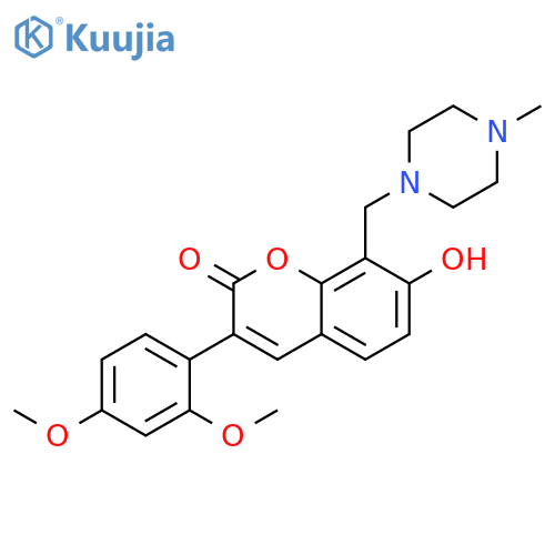 3-(2,4-dimethoxyphenyl)-7-hydroxy-8-(4-methylpiperazin-1-yl)methyl-2H-chromen-2-one structure