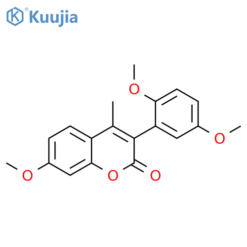 3-(2,5-dimethoxyphenyl)-7-methoxy-4-methyl-2H-chromen-2-one structure