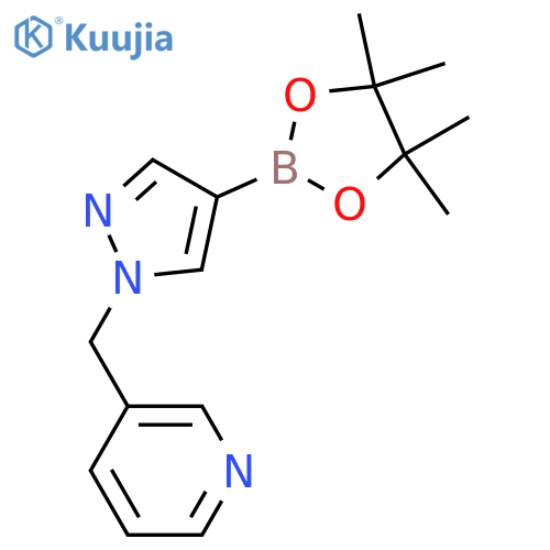 3-{[4-(tetramethyl-1,3,2-dioxaborolan-2-yl)-1H-pyrazol-1-yl]methyl}pyridine structure