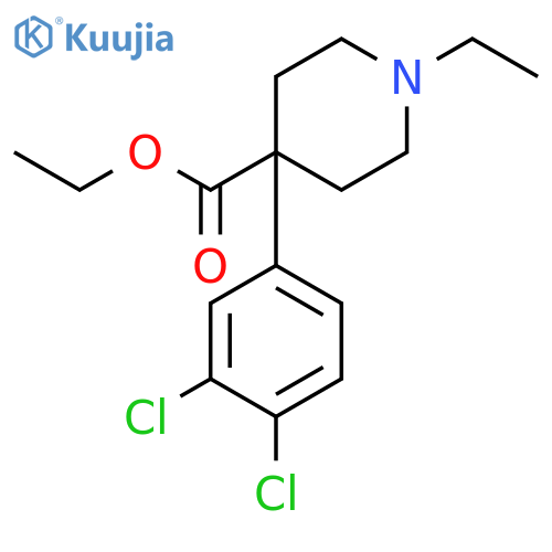 4-Piperidinecarboxylic acid, 4-(3,4-dichlorophenyl)-1-ethyl-, ethyl ester structure