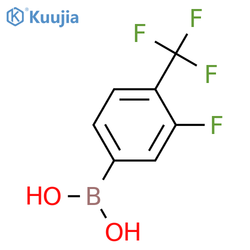 3-Fluoro-4-trifluoromethylphenylboronic acid structure