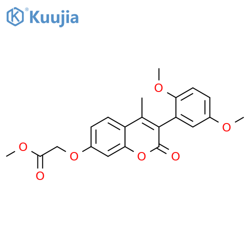 methyl 2-{3-(2,5-dimethoxyphenyl)-4-methyl-2-oxo-2H-chromen-7-yloxy}acetate structure