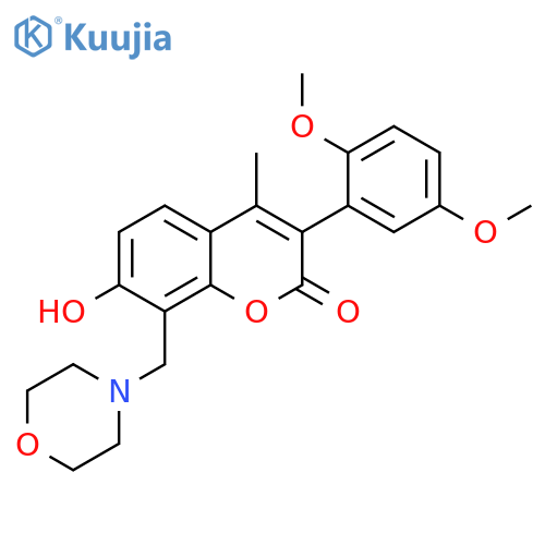 3-(2,5-dimethoxyphenyl)-7-hydroxy-4-methyl-8-(morpholin-4-yl)methyl-2H-chromen-2-one structure