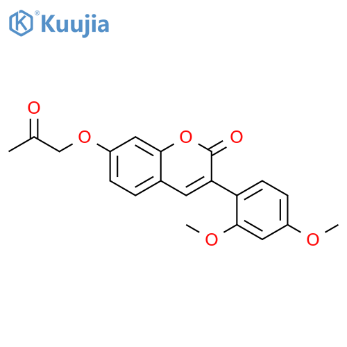 3-(2,4-dimethoxyphenyl)-7-(2-oxopropoxy)-2H-chromen-2-one structure