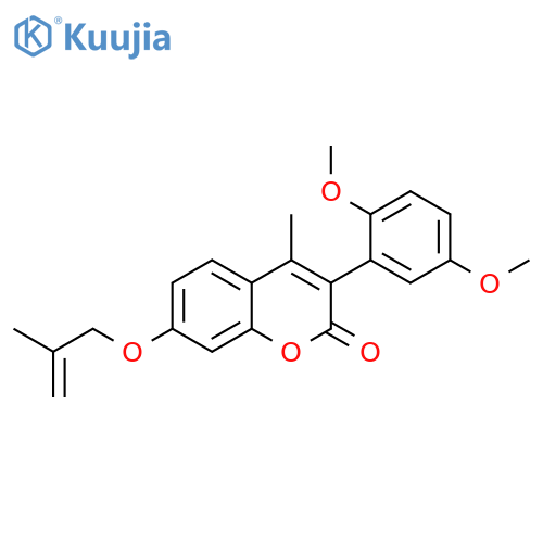 3-(2,5-dimethoxyphenyl)-4-methyl-7-(2-methylprop-2-en-1-yl)oxy-2H-chromen-2-one structure