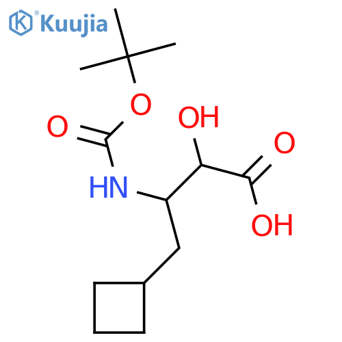 3-(tert-butoxycarbonylamino)-4-cyclobutyl-2-hydroxybutanoic acid structure