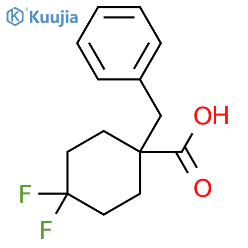 1-Benzyl-4,4-difluorocyclohexane-1-carboxylic acid structure