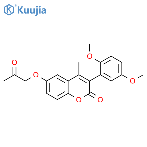 3-(2,5-dimethoxyphenyl)-4-methyl-6-(2-oxopropoxy)-2H-chromen-2-one structure