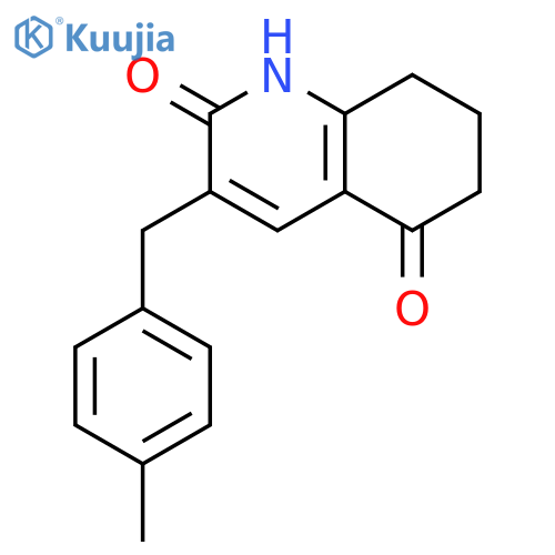 2,5(1H,6H)-Quinolinedione, 7,8-dihydro-3-[(4-methylphenyl)methyl]- structure