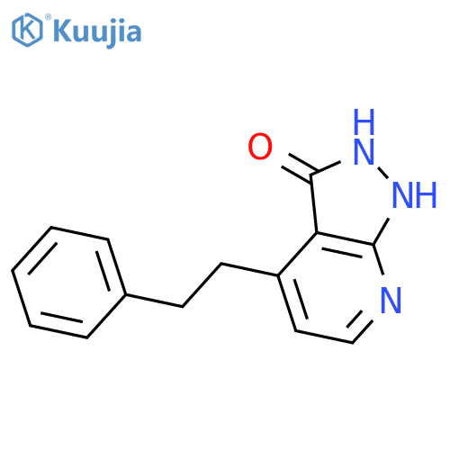 3H-PYRAZOLO[3,4-B]PYRIDIN-3-ONE, 1,2-DIHYDRO-4-(2-PHENYLETHYL)- structure