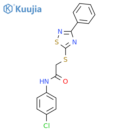 N-(4-chlorophenyl)-2-(3-phenyl-1,2,4-thiadiazol-5-yl)sulfanylacetamide structure