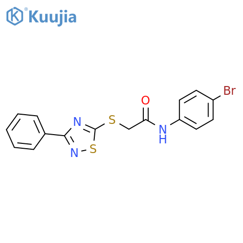 N-(4-bromophenyl)-2-(3-phenyl-1,2,4-thiadiazol-5-yl)sulfanylacetamide structure