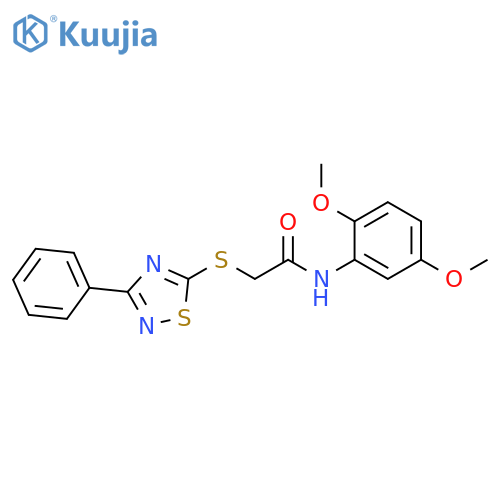 N-(2,5-dimethoxyphenyl)-2-(3-phenyl-1,2,4-thiadiazol-5-yl)sulfanylacetamide structure