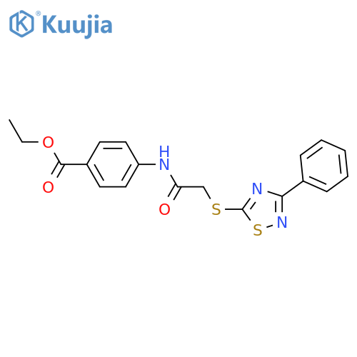 ethyl 4-{2-(3-phenyl-1,2,4-thiadiazol-5-yl)sulfanylacetamido}benzoate structure