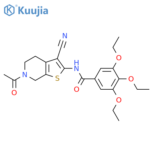 N-{6-acetyl-3-cyano-4H,5H,6H,7H-thieno2,3-cpyridin-2-yl}-3,4,5-triethoxybenzamide structure