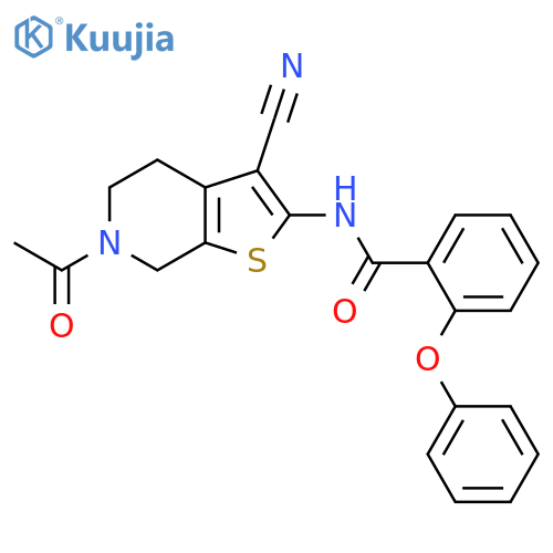 N-{6-acetyl-3-cyano-4H,5H,6H,7H-thieno2,3-cpyridin-2-yl}-2-phenoxybenzamide structure