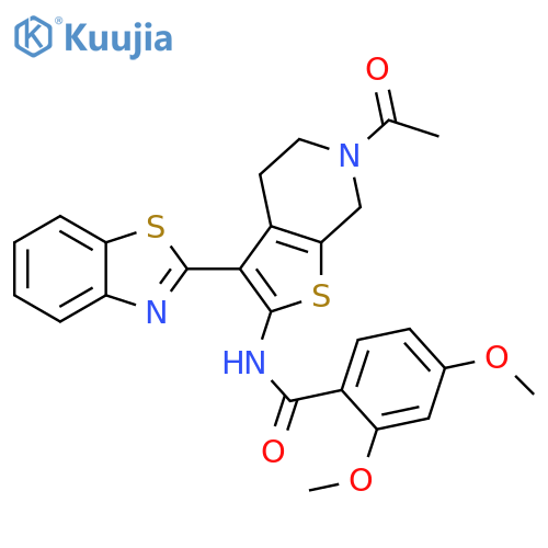 N-6-acetyl-3-(1,3-benzothiazol-2-yl)-4H,5H,6H,7H-thieno2,3-cpyridin-2-yl-2,4-dimethoxybenzamide structure