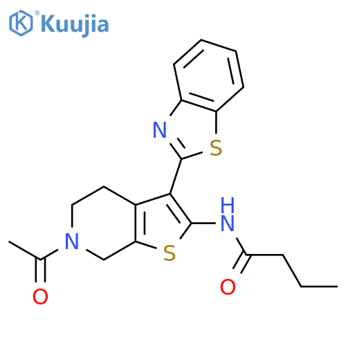 N-6-acetyl-3-(1,3-benzothiazol-2-yl)-4H,5H,6H,7H-thieno2,3-cpyridin-2-ylbutanamide structure