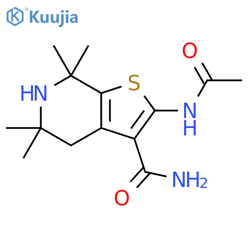 2-acetamido-5,5,7,7-tetramethyl-4H,5H,6H,7H-thieno2,3-cpyridine-3-carboxamide structure