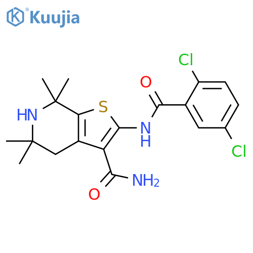 2-(2,5-dichlorobenzamido)-5,5,7,7-tetramethyl-4H,5H,6H,7H-thieno2,3-cpyridine-3-carboxamide structure