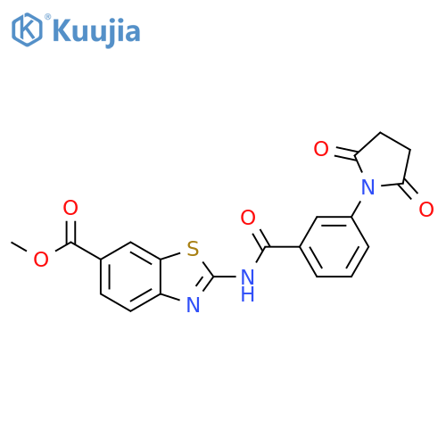 methyl 2-3-(2,5-dioxopyrrolidin-1-yl)benzamido-1,3-benzothiazole-6-carboxylate structure