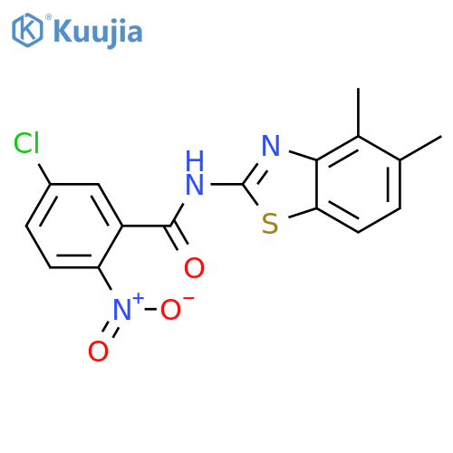 5-chloro-N-(4,5-dimethyl-1,3-benzothiazol-2-yl)-2-nitrobenzamide structure