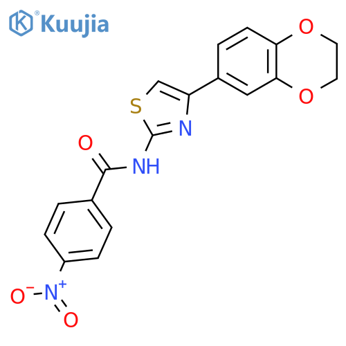 N-4-(2,3-dihydro-1,4-benzodioxin-6-yl)-1,3-thiazol-2-yl-4-nitrobenzamide structure