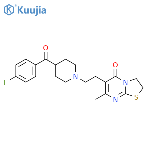 5H-Thiazolo[3,2-a]pyrimidin-5-one,6-[2-[4-(4-fluorobenzoyl)-1-piperidinyl]ethyl]-2,3-dihydro-7-methyl- structure