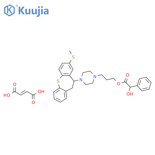 3-{4-[8-(methylsulfanyl)-10,11-dihydrodibenzo[b,f]thiepin-10-yl]piperazin-1-yl}propyl hydroxy(phenyl)acetate (2E)-but-2-enedioate (salt) structure