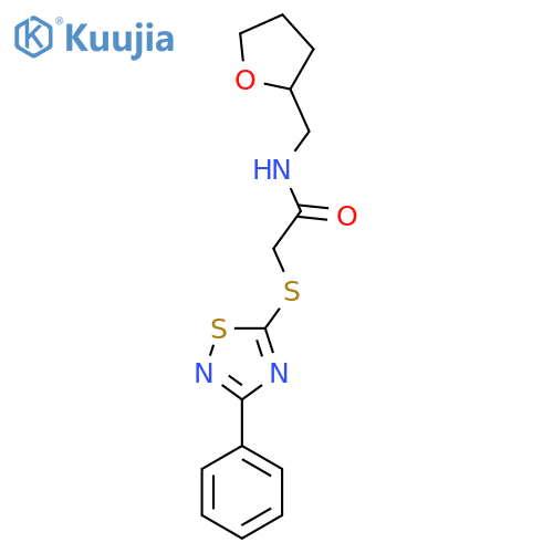 N-(oxolan-2-yl)methyl-2-(3-phenyl-1,2,4-thiadiazol-5-yl)sulfanylacetamide structure