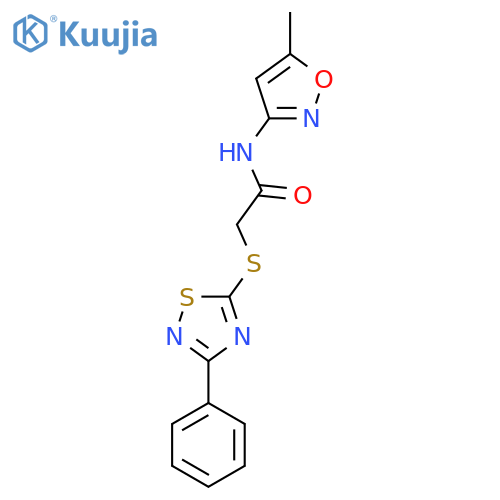 N-(5-methyl-1,2-oxazol-3-yl)-2-(3-phenyl-1,2,4-thiadiazol-5-yl)sulfanylacetamide structure