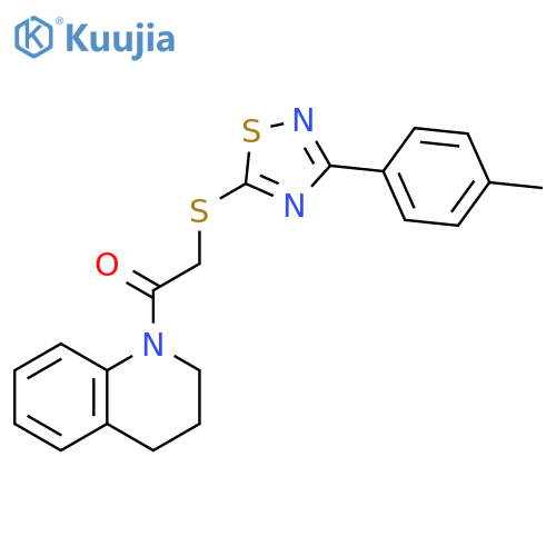2-{3-(4-methylphenyl)-1,2,4-thiadiazol-5-ylsulfanyl}-1-(1,2,3,4-tetrahydroquinolin-1-yl)ethan-1-one structure