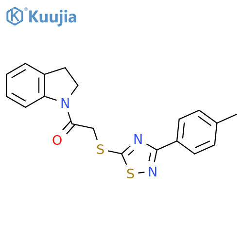 1-(2,3-dihydro-1H-indol-1-yl)-2-{3-(4-methylphenyl)-1,2,4-thiadiazol-5-ylsulfanyl}ethan-1-one structure