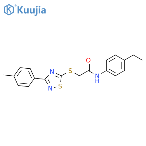 N-(4-ethylphenyl)-2-{3-(4-methylphenyl)-1,2,4-thiadiazol-5-ylsulfanyl}acetamide structure