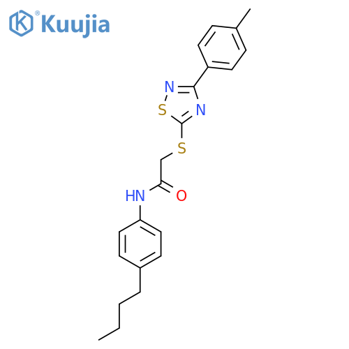 N-(4-butylphenyl)-2-{3-(4-methylphenyl)-1,2,4-thiadiazol-5-ylsulfanyl}acetamide structure