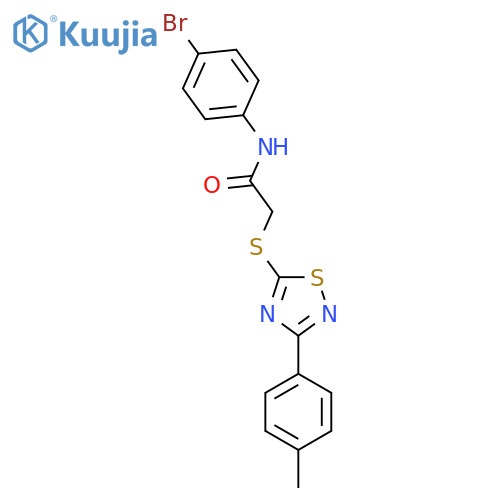 N-(4-bromophenyl)-2-{3-(4-methylphenyl)-1,2,4-thiadiazol-5-ylsulfanyl}acetamide structure