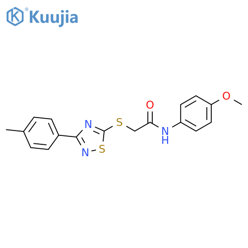 N-(4-methoxyphenyl)-2-{3-(4-methylphenyl)-1,2,4-thiadiazol-5-ylsulfanyl}acetamide structure
