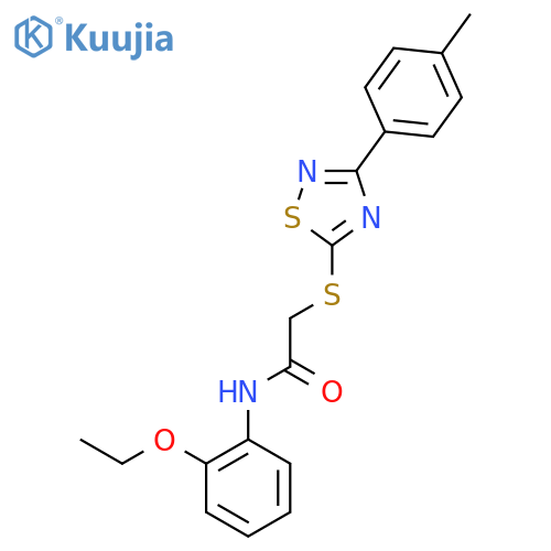 N-(2-ethoxyphenyl)-2-{3-(4-methylphenyl)-1,2,4-thiadiazol-5-ylsulfanyl}acetamide structure