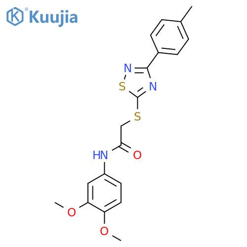 N-(3,4-dimethoxyphenyl)-2-{3-(4-methylphenyl)-1,2,4-thiadiazol-5-ylsulfanyl}acetamide structure