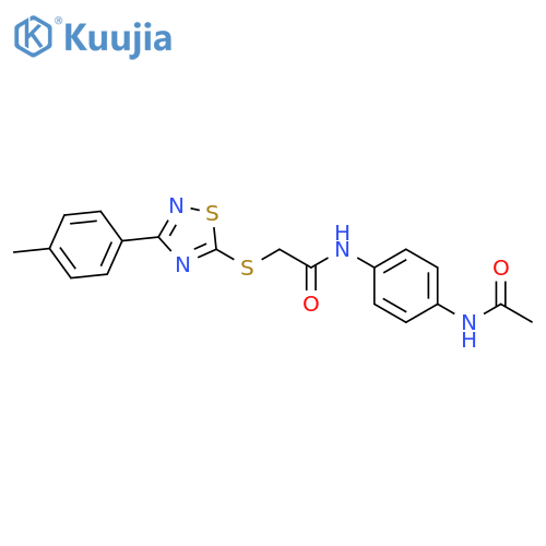 N-(4-acetamidophenyl)-2-{3-(4-methylphenyl)-1,2,4-thiadiazol-5-ylsulfanyl}acetamide structure