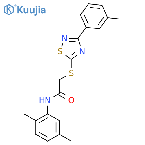 N-(2,5-dimethylphenyl)-2-{3-(3-methylphenyl)-1,2,4-thiadiazol-5-ylsulfanyl}acetamide structure