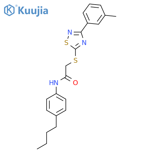N-(4-butylphenyl)-2-{3-(3-methylphenyl)-1,2,4-thiadiazol-5-ylsulfanyl}acetamide structure